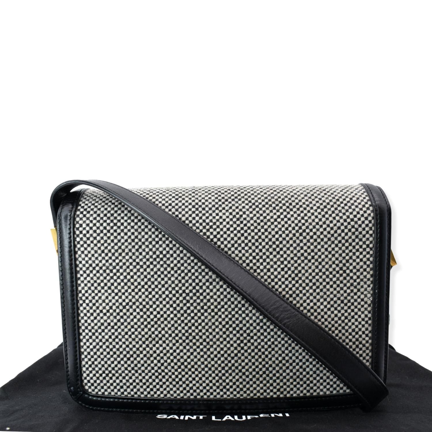 Yves Saint Laurent Solferino Medium Canvas and Leather Shoulder Bag White
