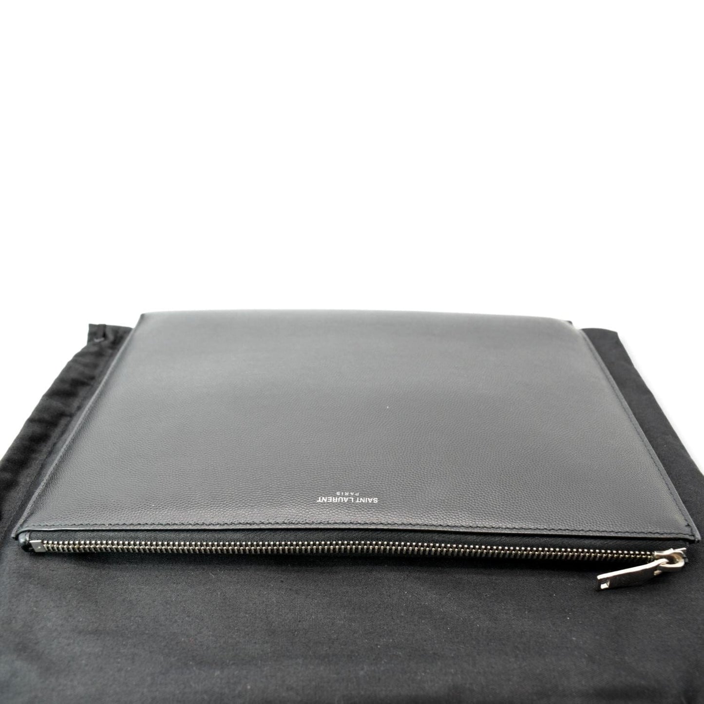 Yves Saint Laurent Grain Leather Pouch Black