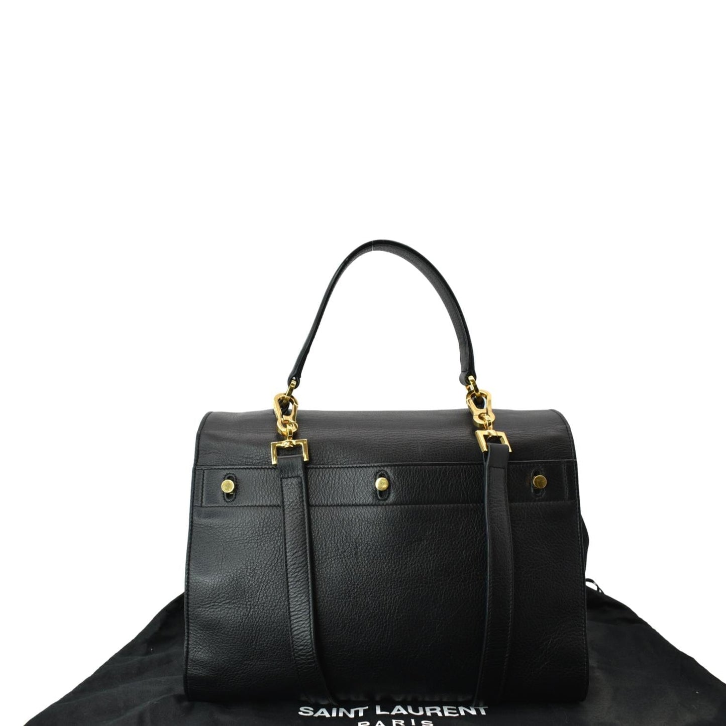 YVES SAINT LAURENT M Two Medium Calfskin Satchel Shoulder Bag Black