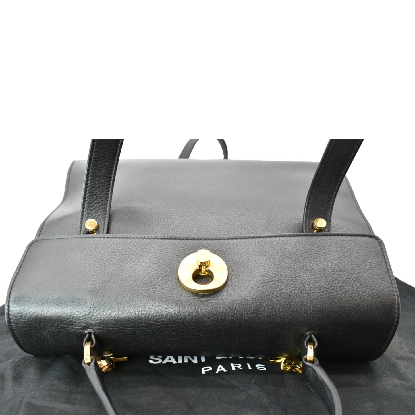 YVES SAINT LAURENT M Two Medium Calfskin Satchel Shoulder Bag Black