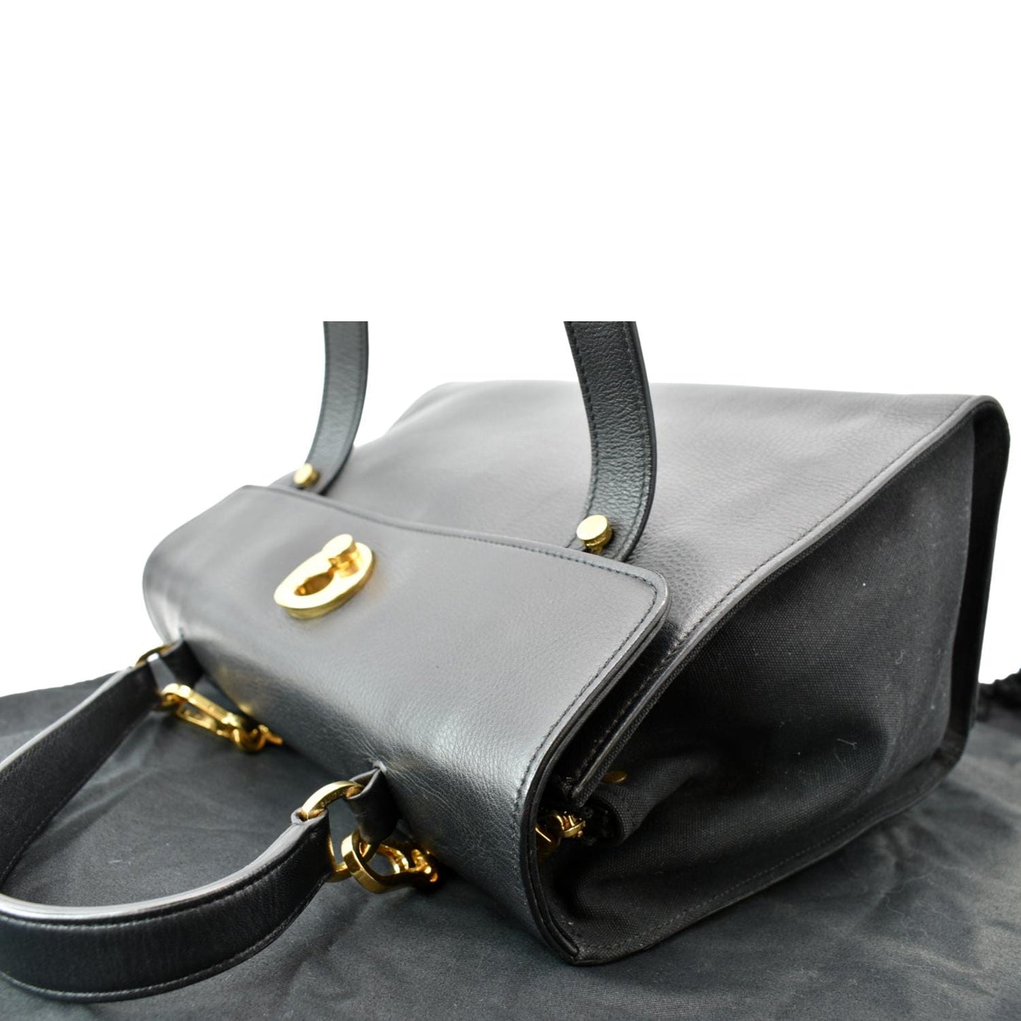 YVES SAINT LAURENT M Two Medium Calfskin Satchel Shoulder Bag Black