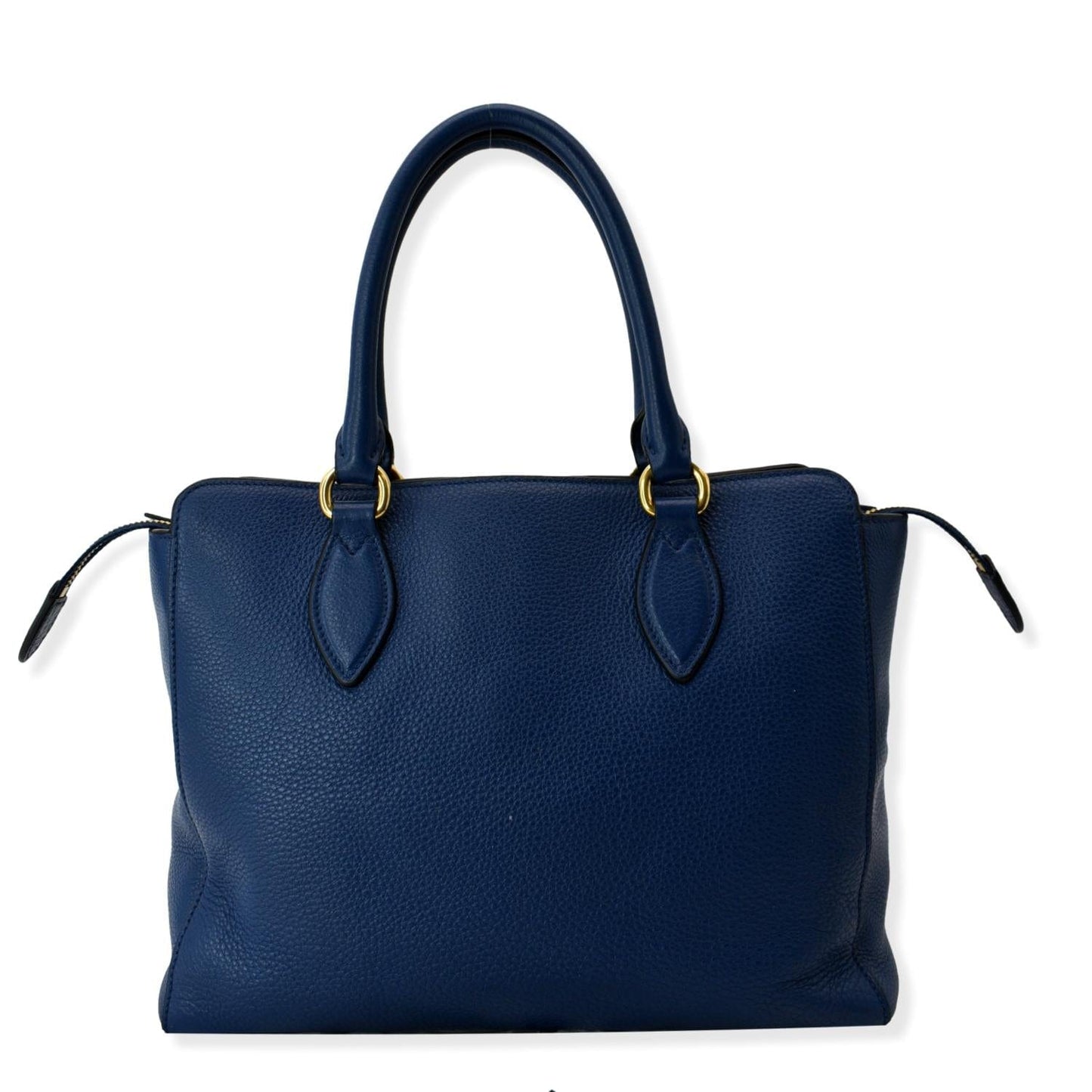 PRADA 2way Leather Tote Shoulder Bag Blue - 10% Off