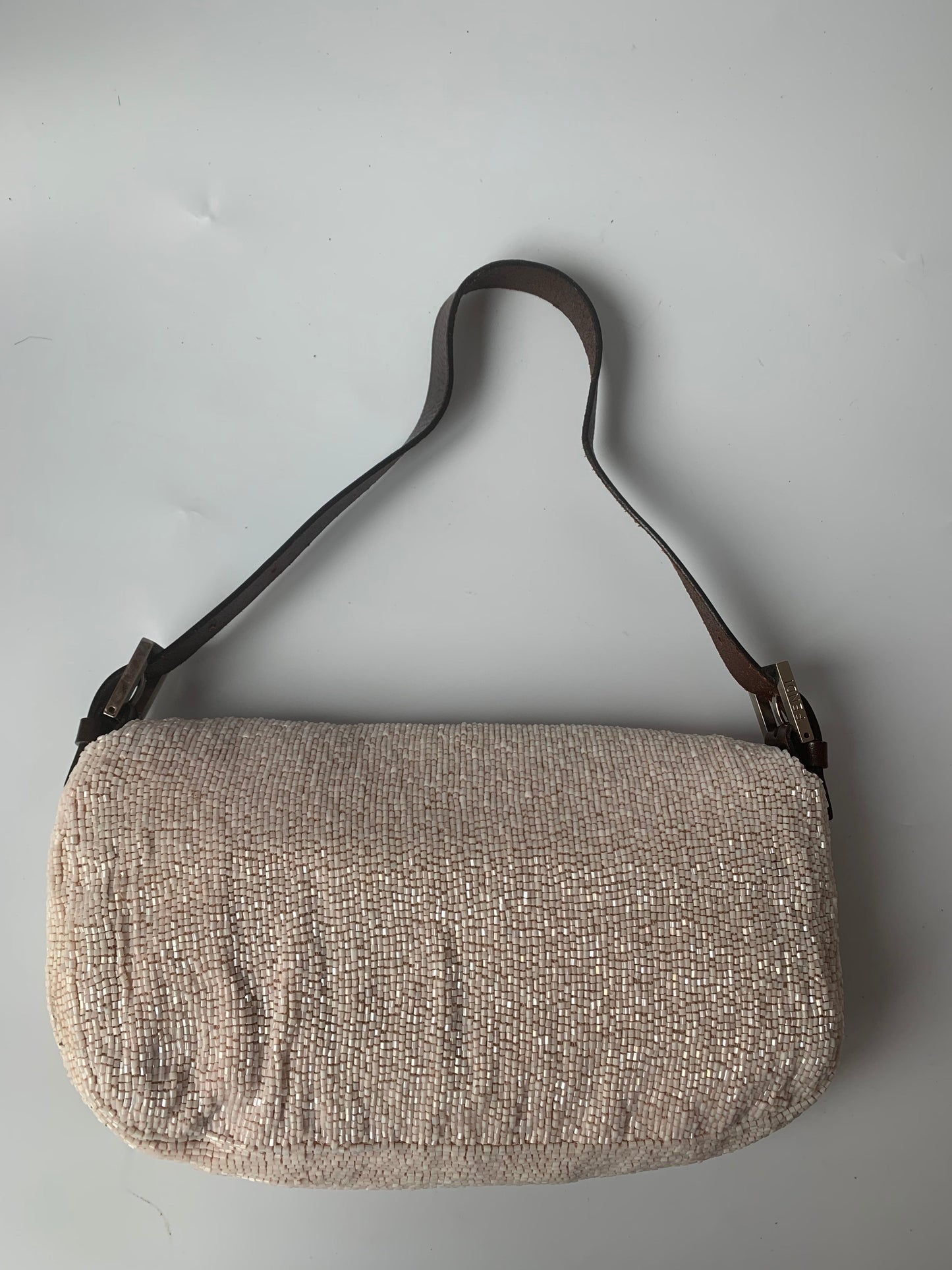 FENDI Baguette White beads