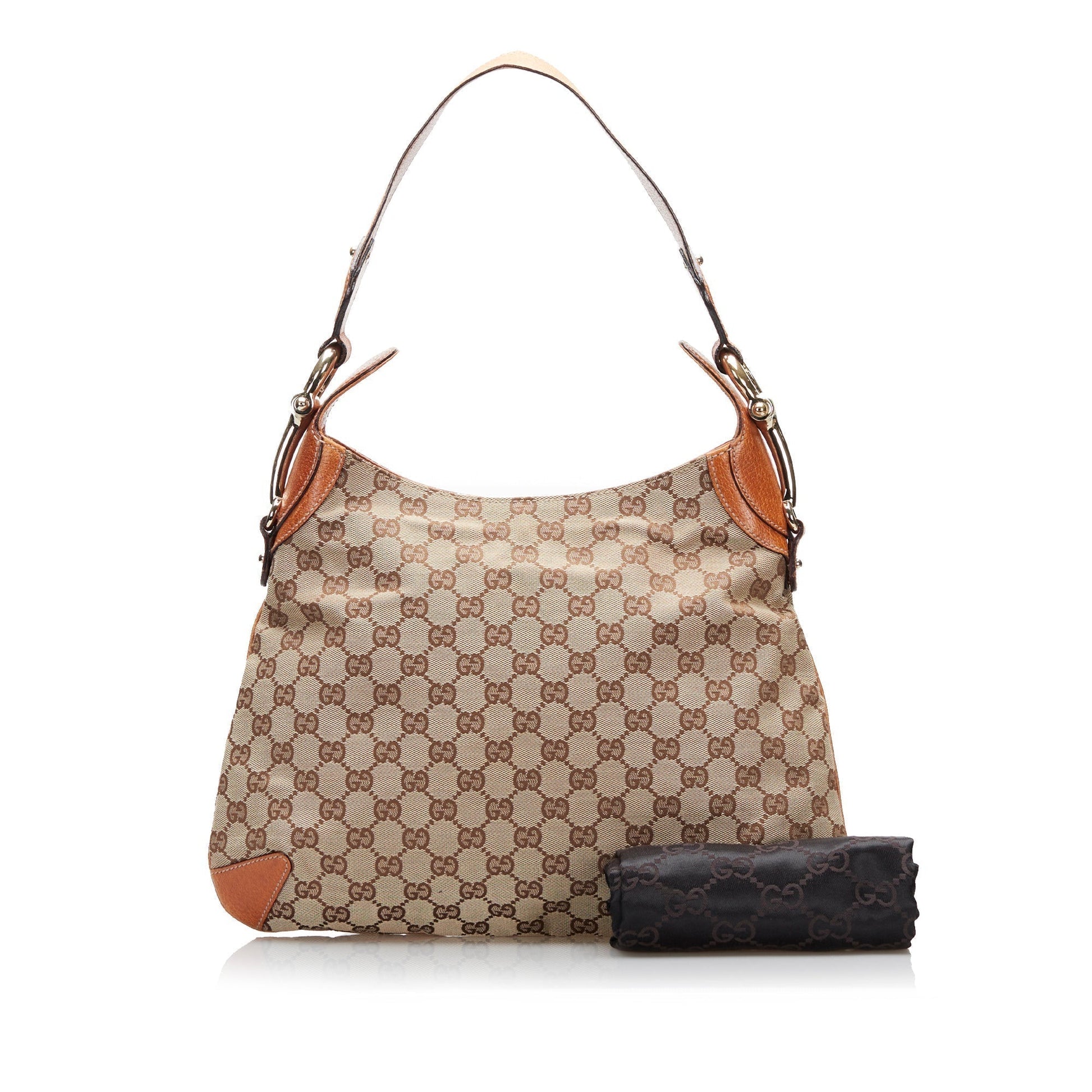 Gucci Leather Canvas Shoulder Bag Style 38