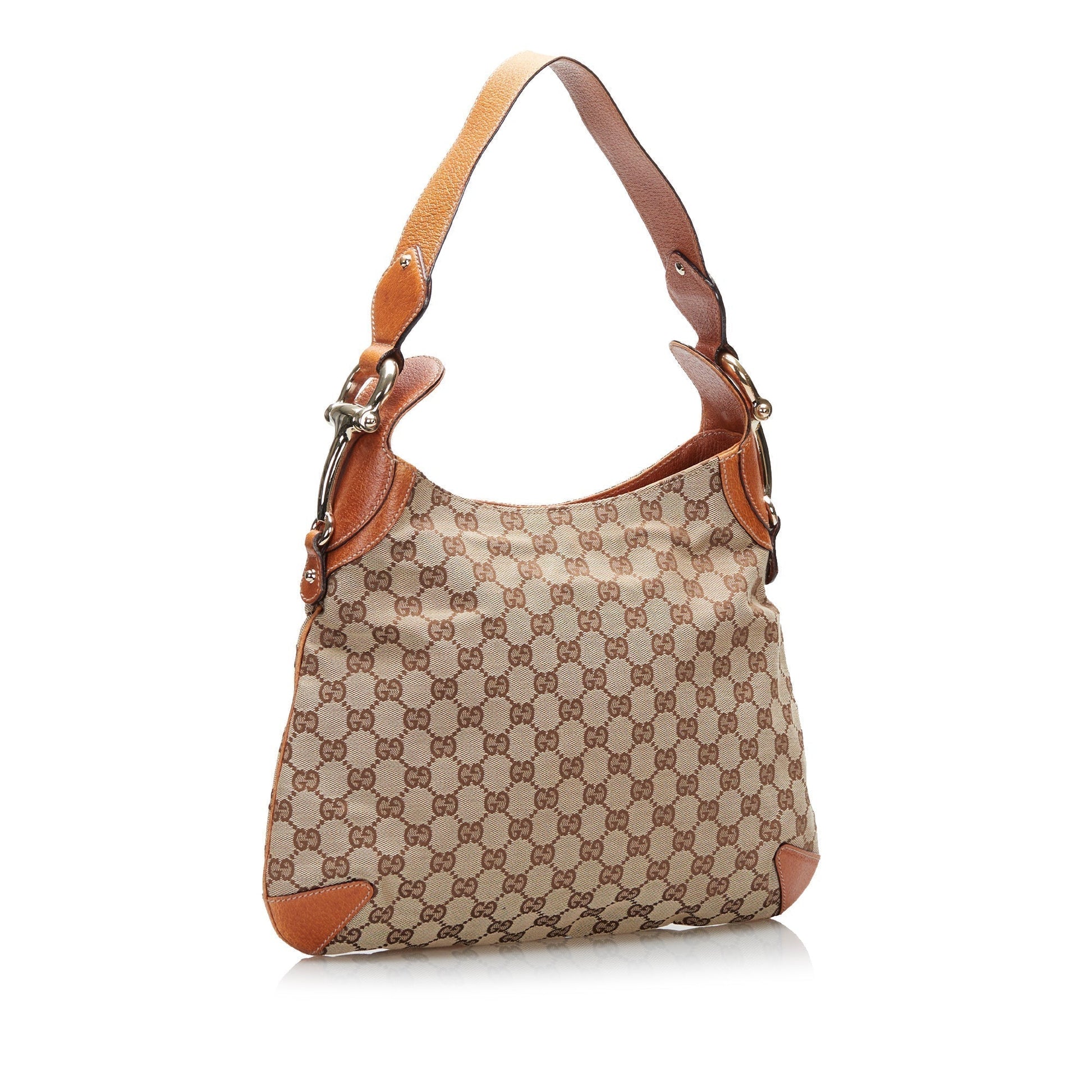 Gucci Leather Canvas Shoulder Bag Style 38