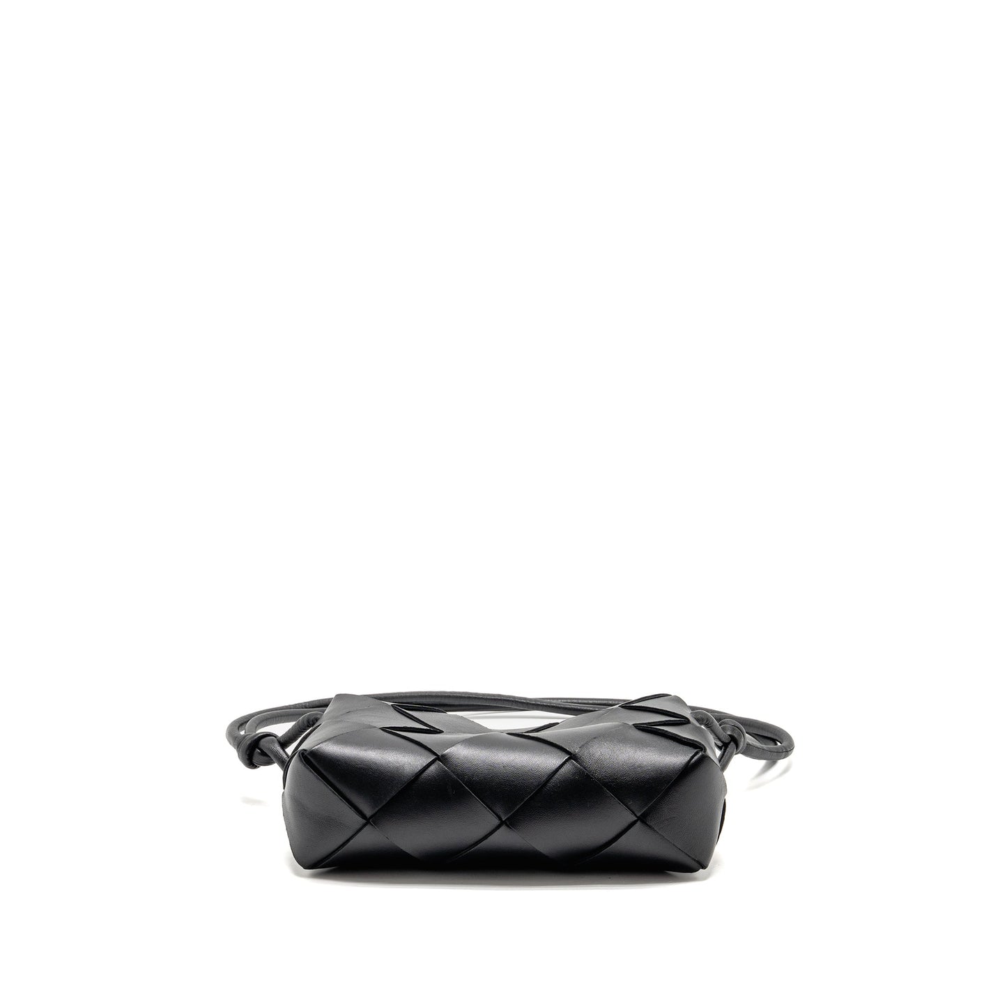Bottega Veneta Cassette Camera Purse Smooth Intreccio Leather Black