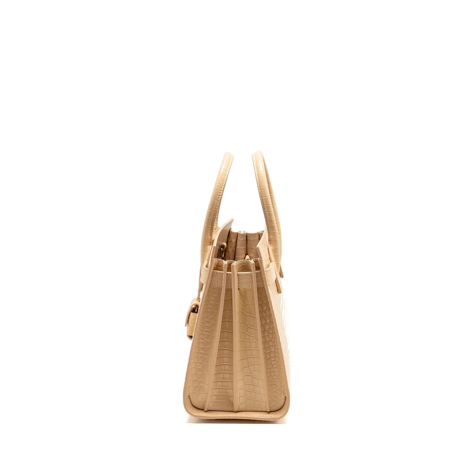 Saint Laurent Sac de Jour tote Crocodile-Embossed calfskin beige