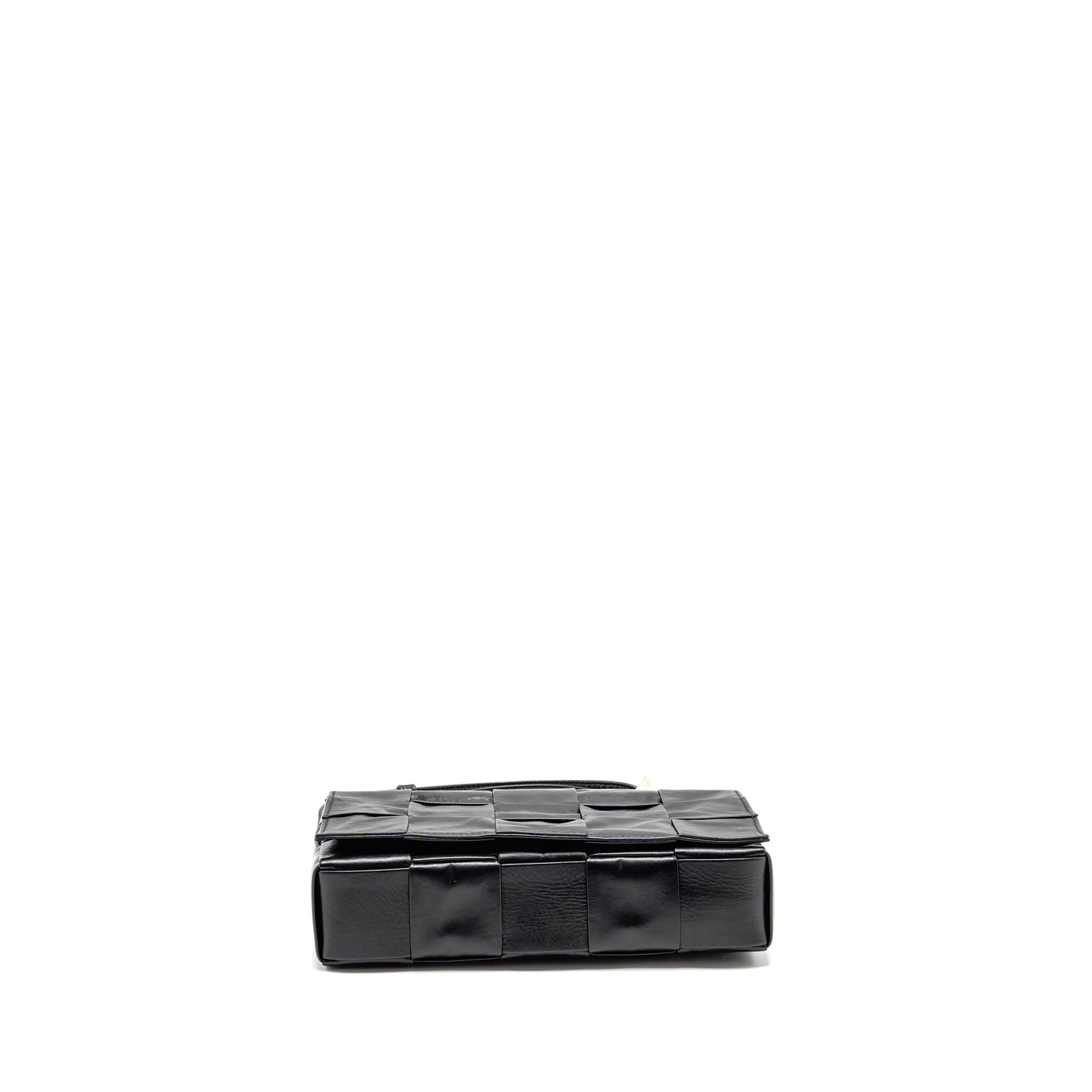 Bottega Veneta Cassette Messenger Purse Calfskin Black