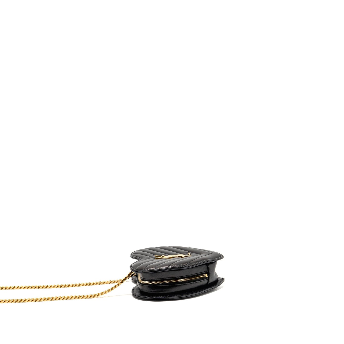Saint Laurent/ Love Heart Chain Purse Lambskin Black