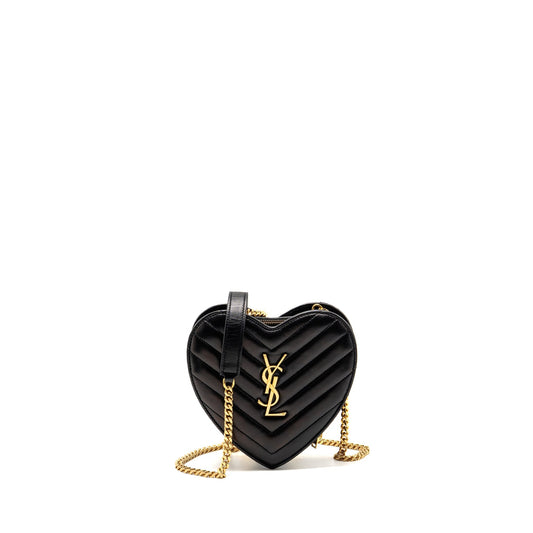 Saint Laurent/ Love Heart Chain Purse Lambskin Black