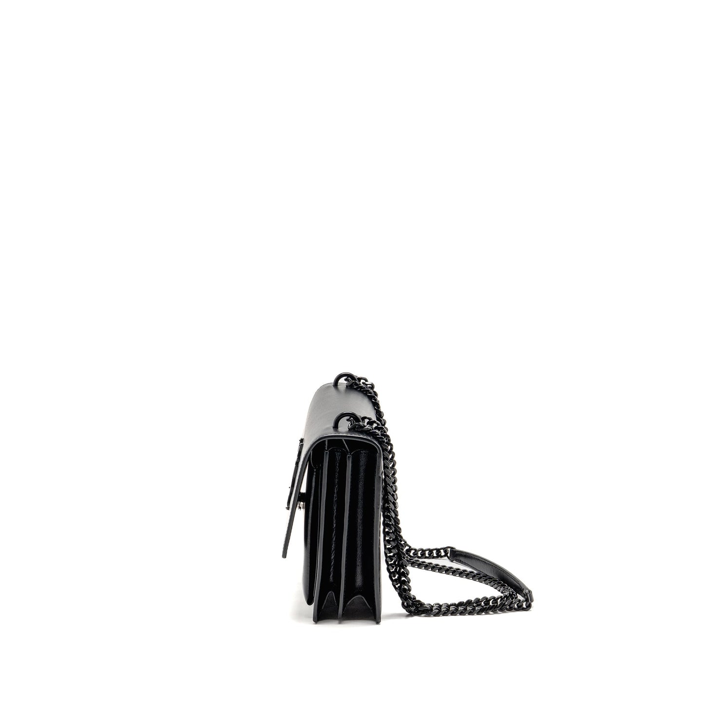 Saint Laurent / Medium Sunset Purse Black Calfskin Black Hardware