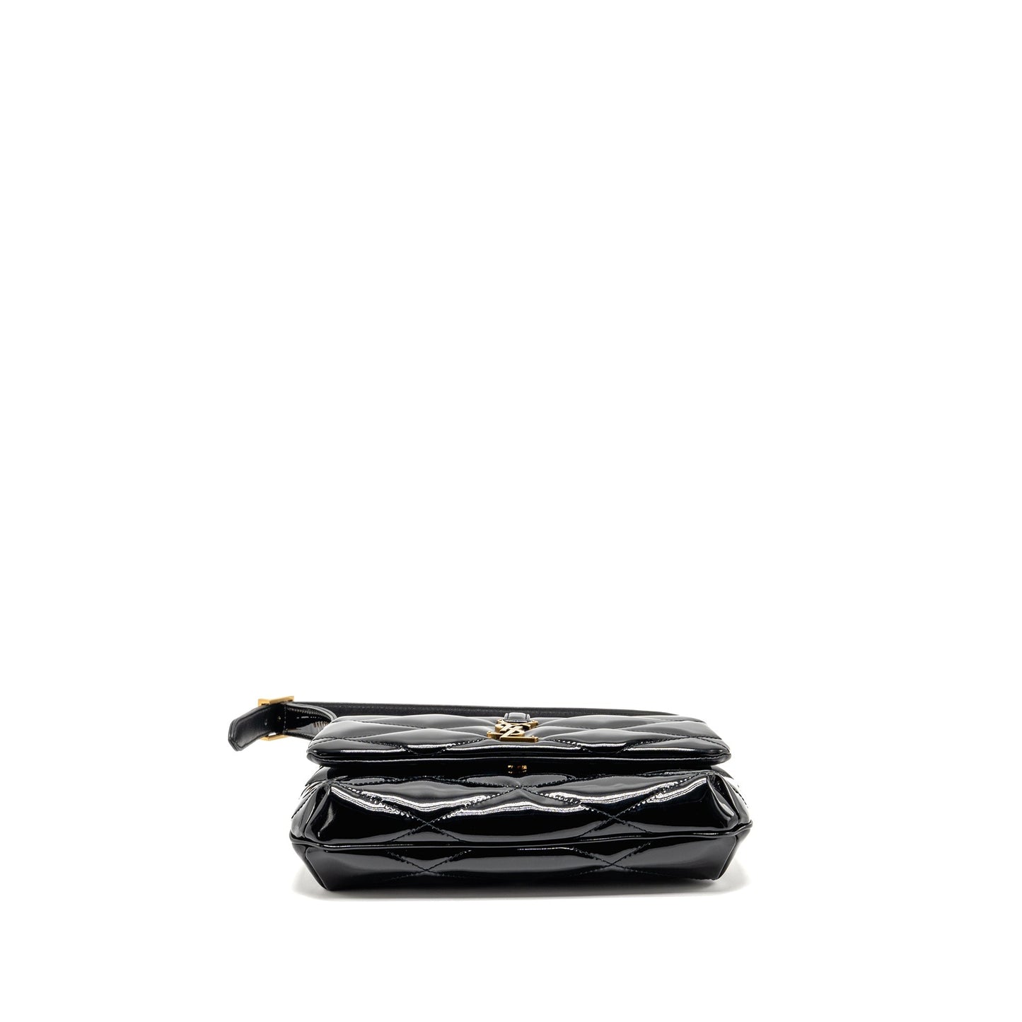 Saint Laurent/ 5 A 7 Quilted Mini Purse Patent Black