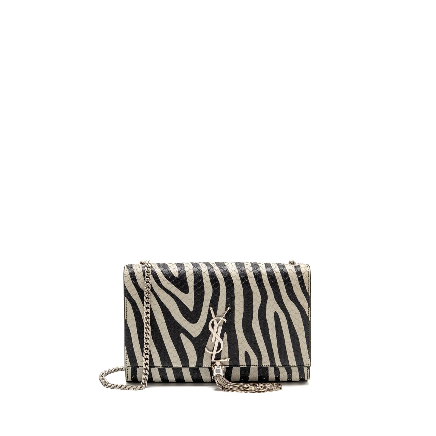 Saint Laurent/ Medium Kate Mini Purse with Tassel Embossed Leather Black/White