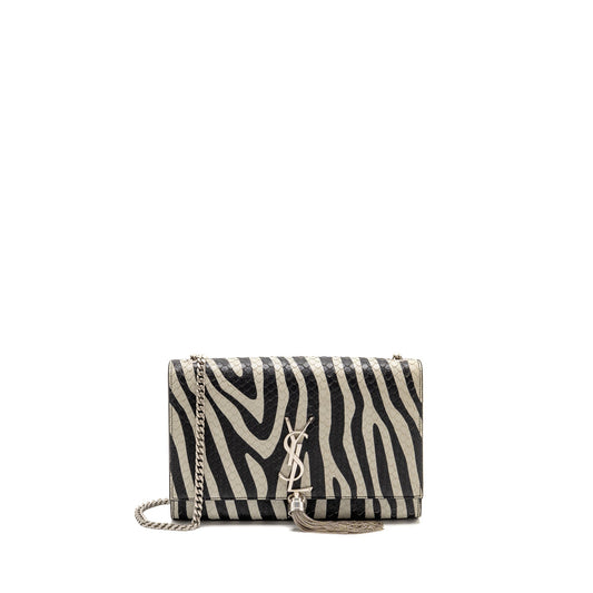 Saint Laurent/ Medium Kate Mini Purse with Tassel Embossed Leather Black/White
