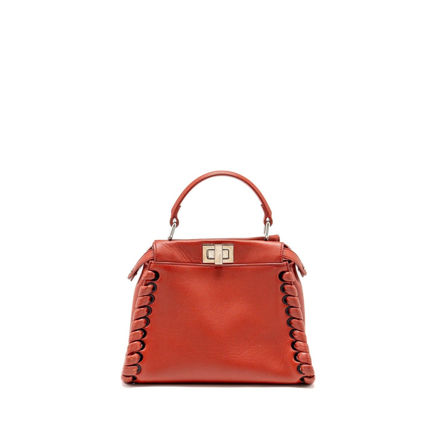 Fendi Mini Peekaboo Whipstitch Lambskin Bloody Mary