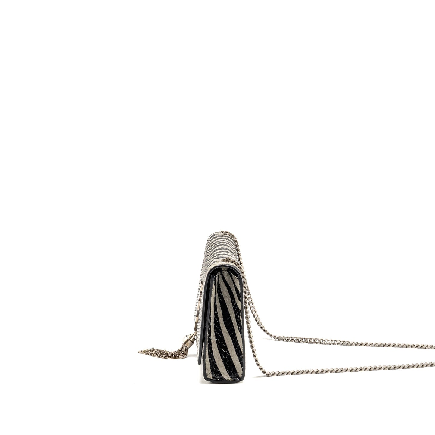 Saint Laurent/ Medium Kate Mini Purse with Tassel Embossed Leather Black/White