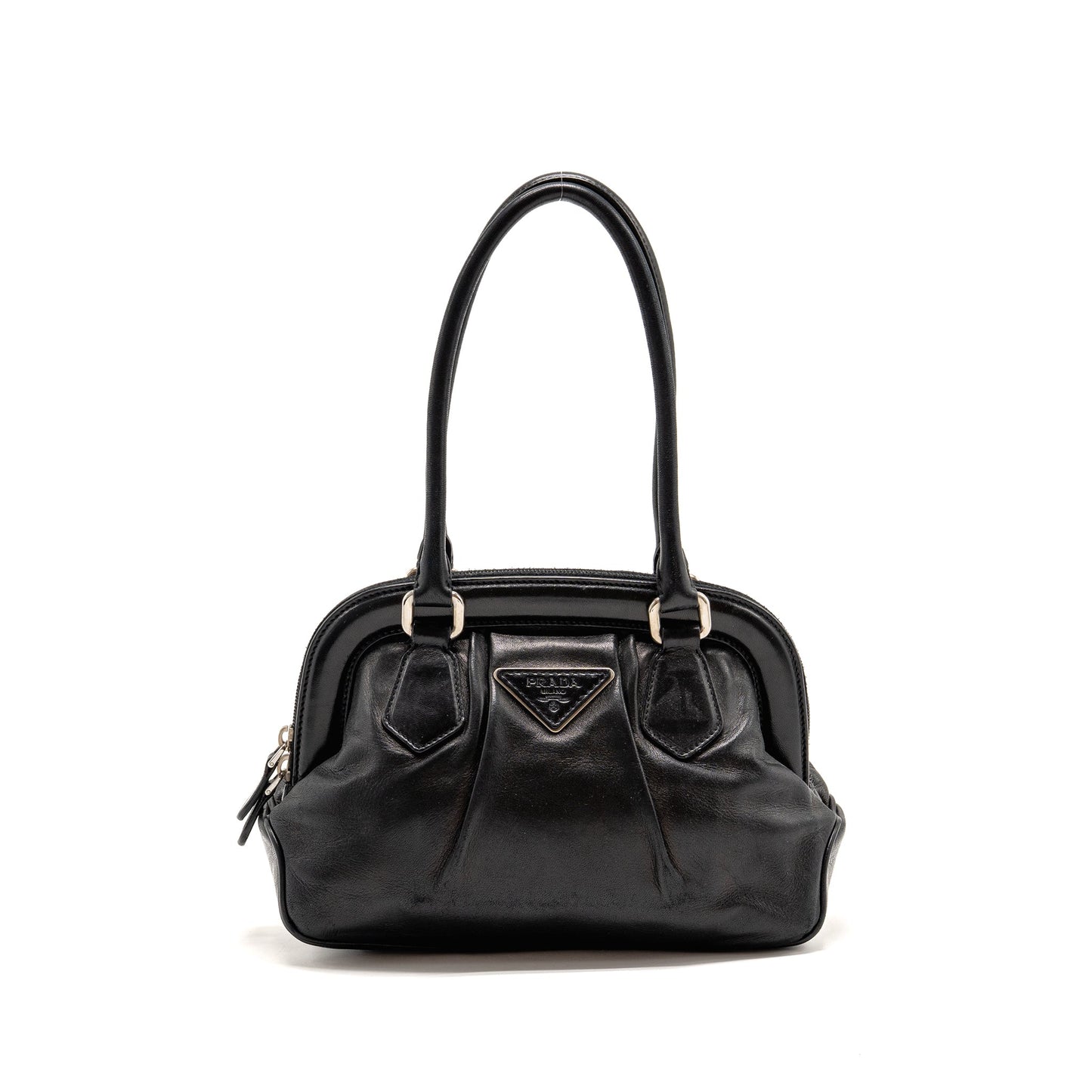 Prada top handle Dangle Purse leather black