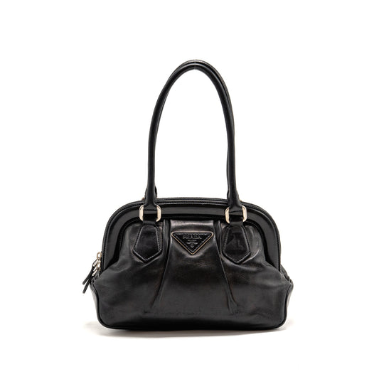 Prada top handle Dangle Purse leather black