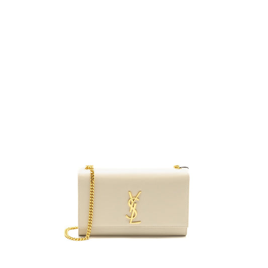 Saint Laurent/ Medium Kate Purse Grained Calfskin White