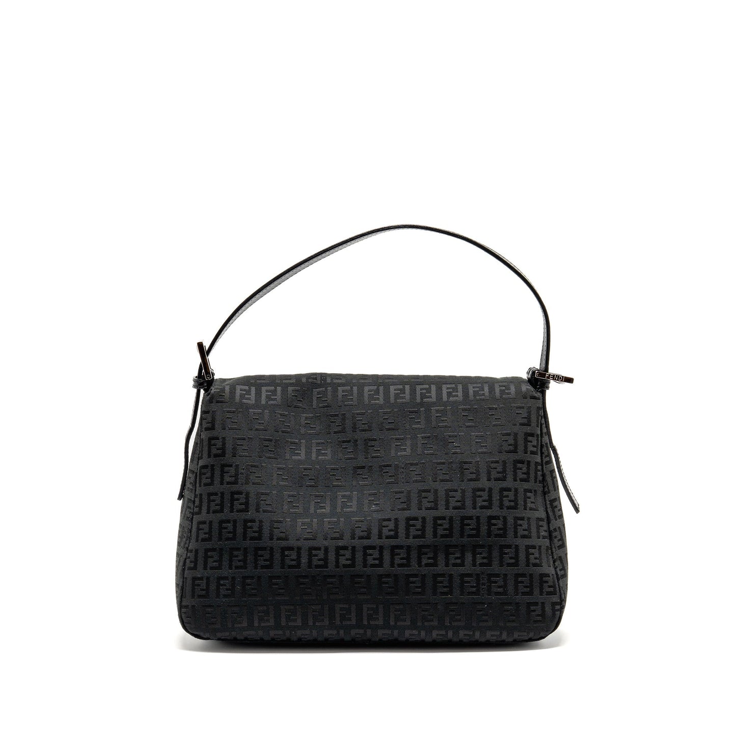 Fendi Zucca Mamma Baguette Purse Logo Canvas Black