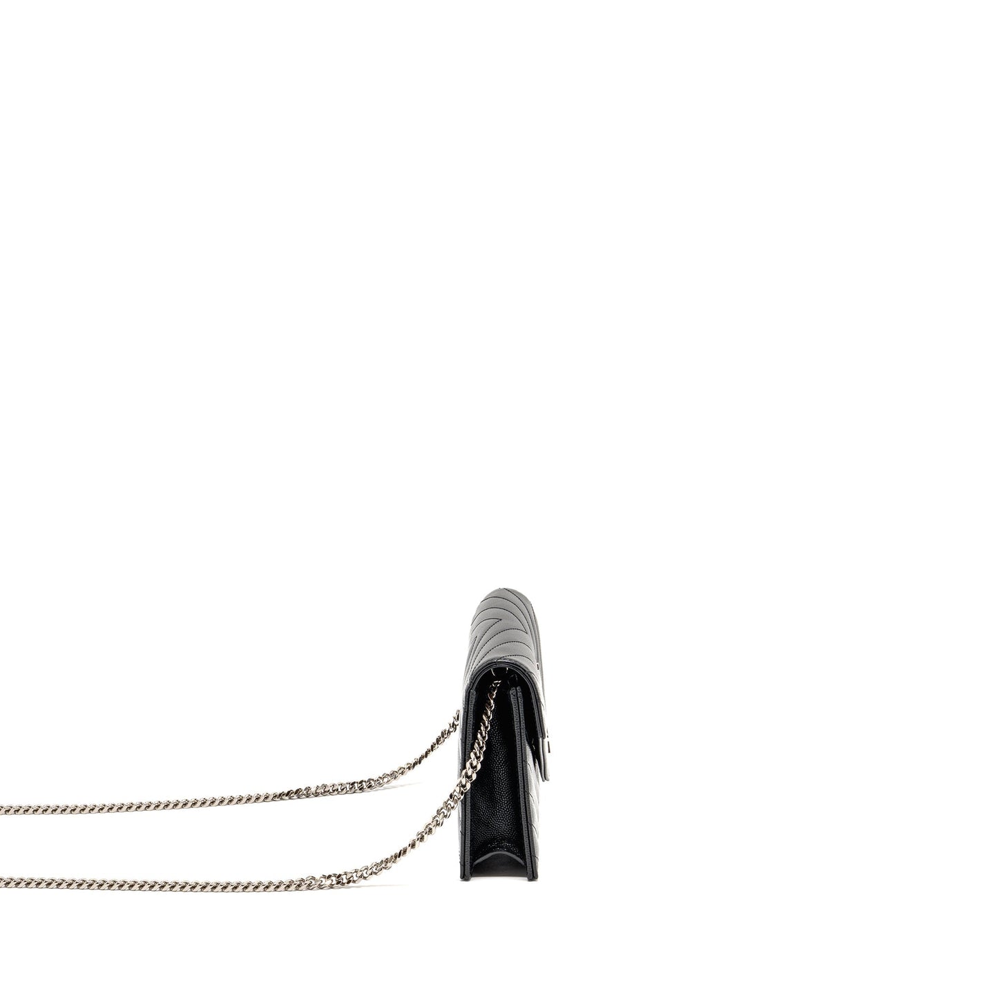 SAINT LAURENT/ Envelope Chain Wallet Calfskin Black