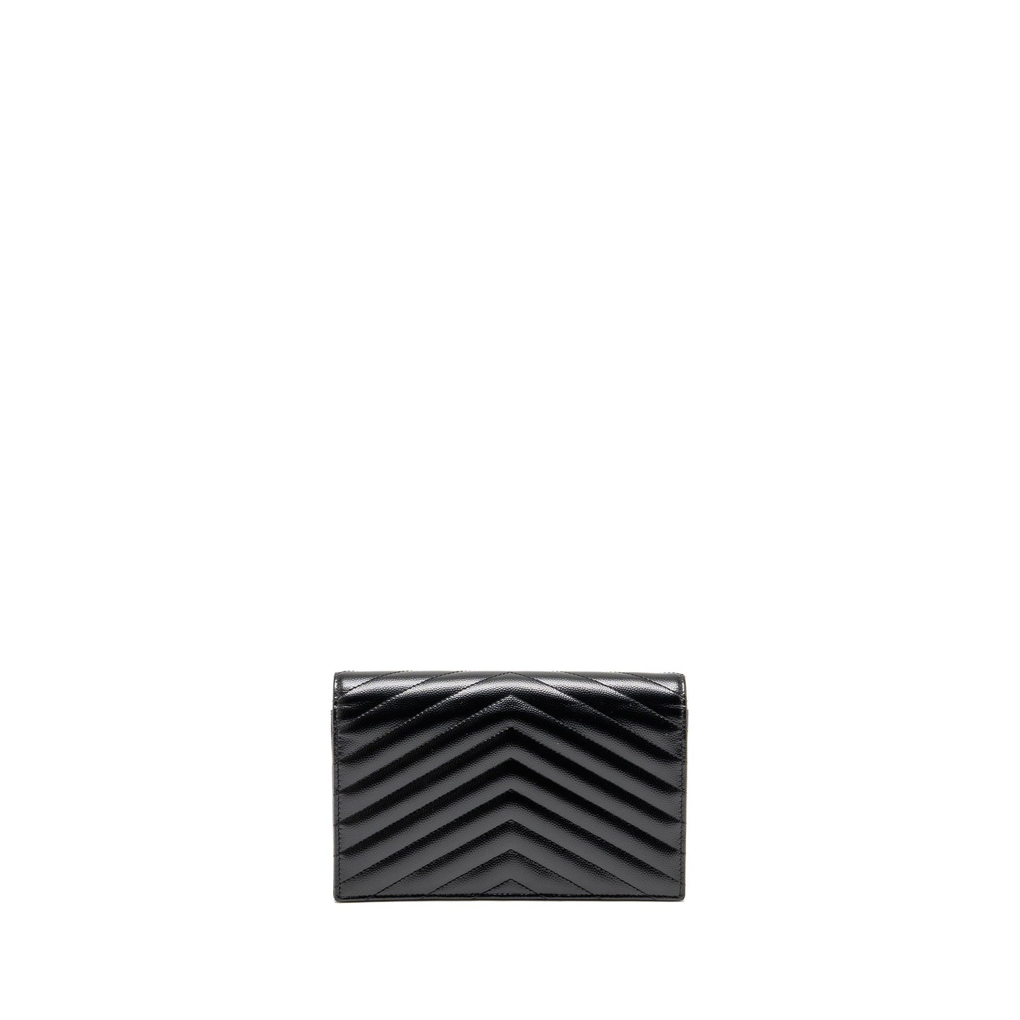 SAINT LAURENT/ Envelope Chain Wallet Calfskin Black
