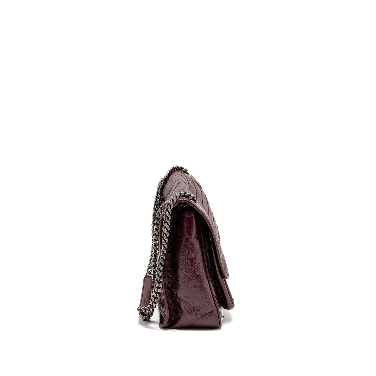 Saint Laurent Medium Niki Mini Purse Calfskin Burgundy Ruthenium