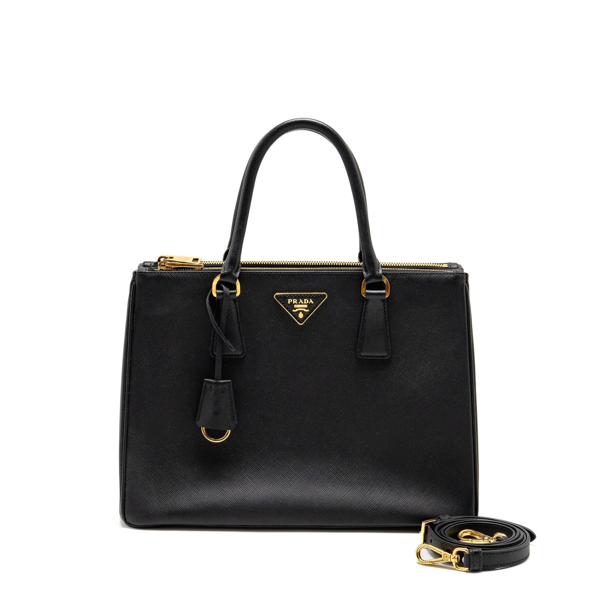 Prada Large Saffiano Tote Purse Galleria Saffiano Leather Black