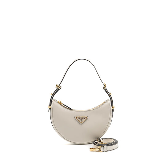 Prada Arqué Small Mini Purse Calfskin White