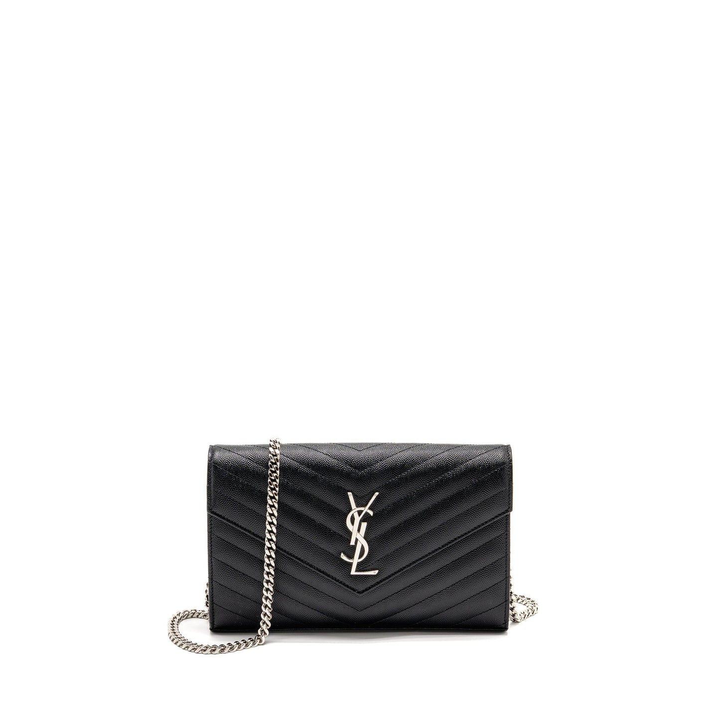 Saint Laurent/ Envelope Chain Wallet Calfskin Black