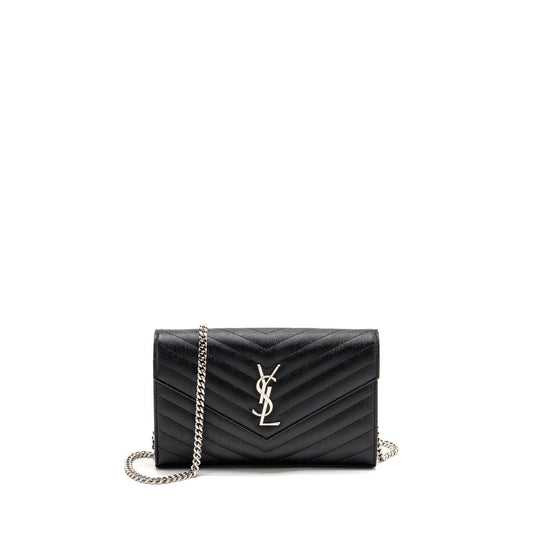 Saint Laurent/ Envelope Chain Wallet Calfskin Black