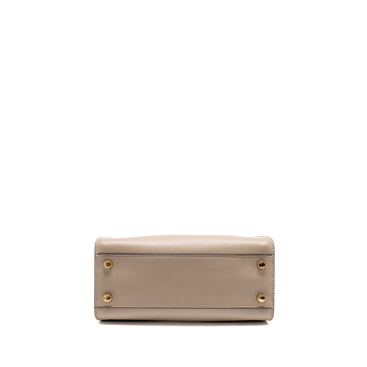 FENDI Peekaboo Iconic Essential Handle Purse Calfskin Light Grey