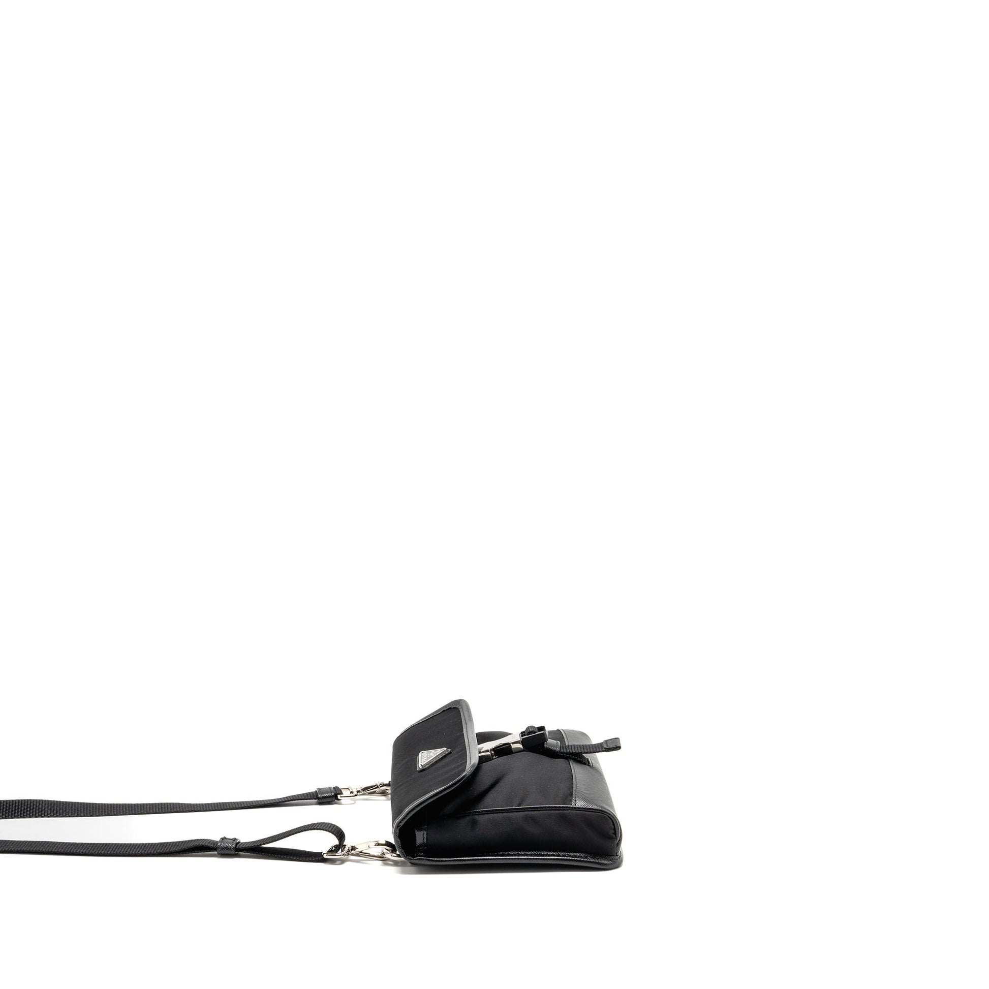 Prada Trimmed Saffiano Phone Case Re-Nylon Black