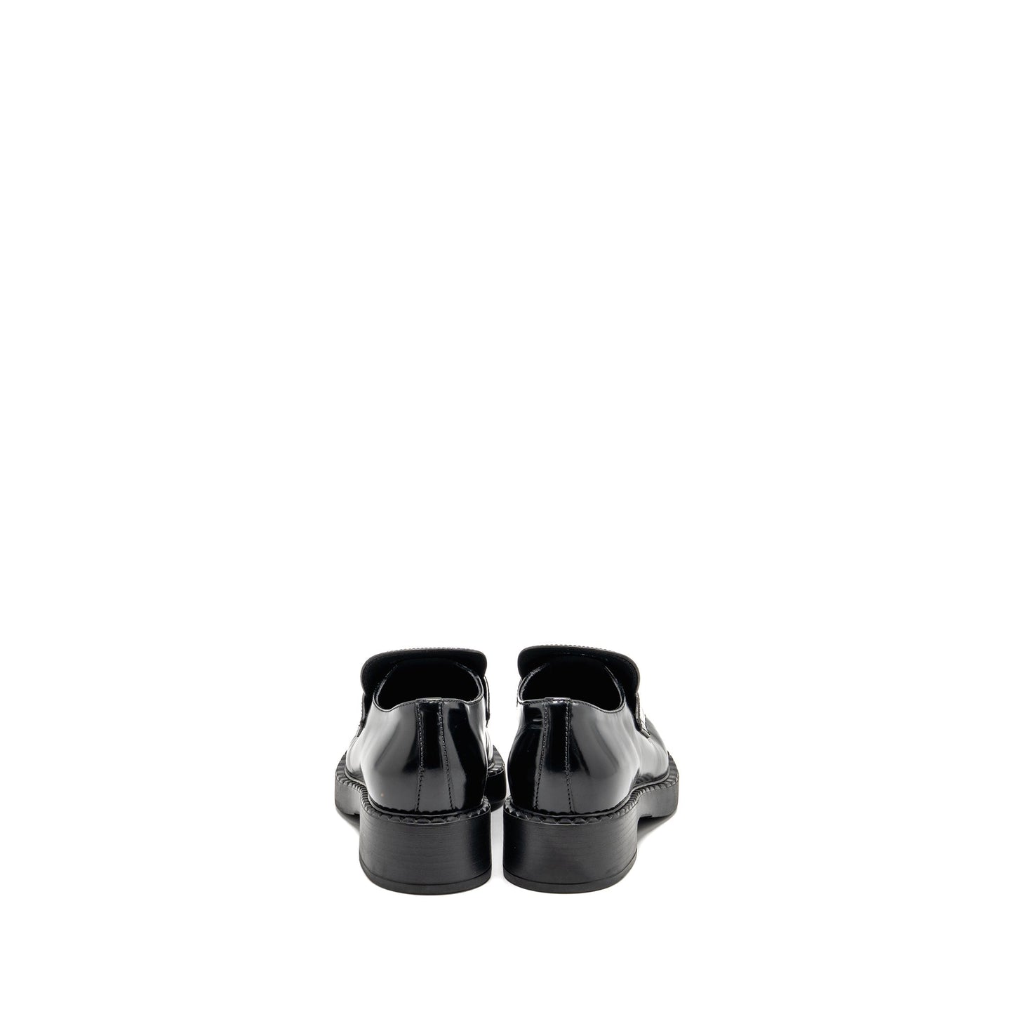 Prada Size 38 Loafers patent black