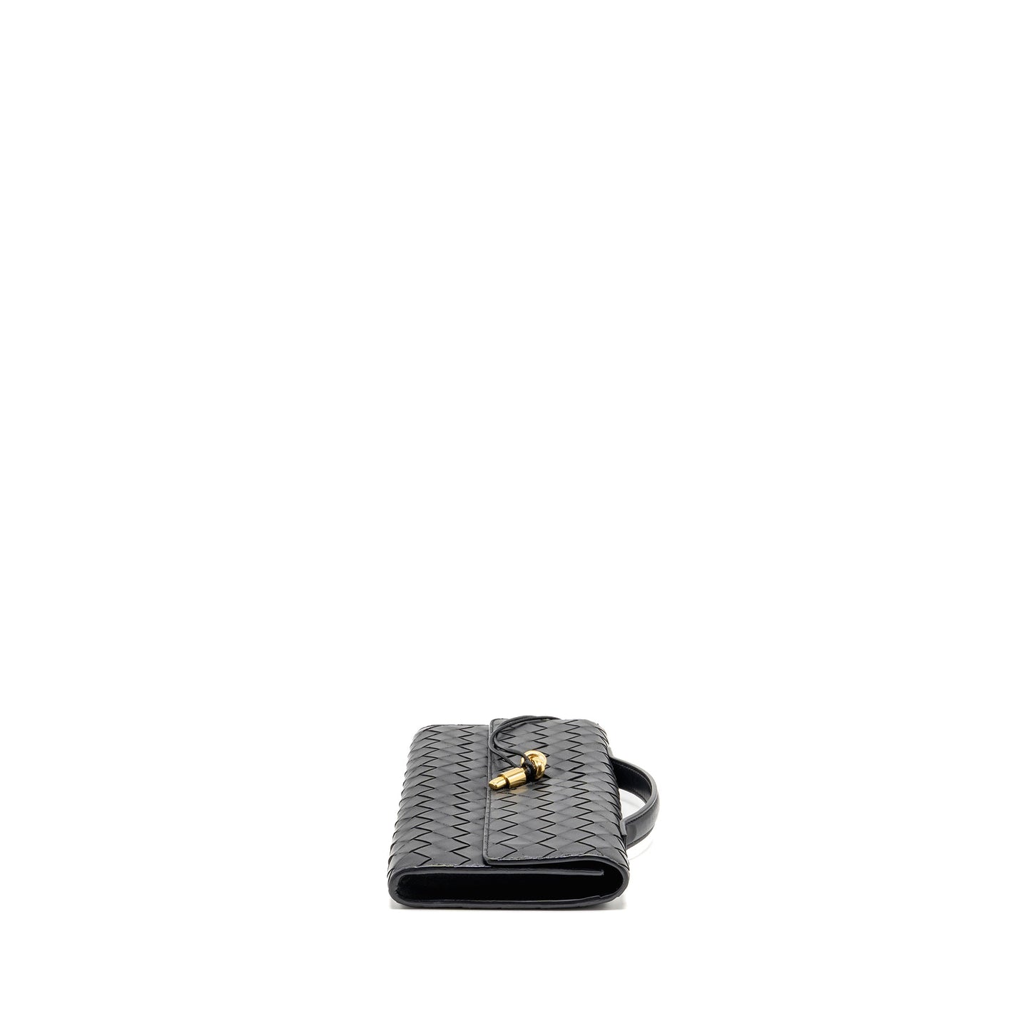 Bottega Veneta Andiamo Clutch Intrecciato Calfskin Black