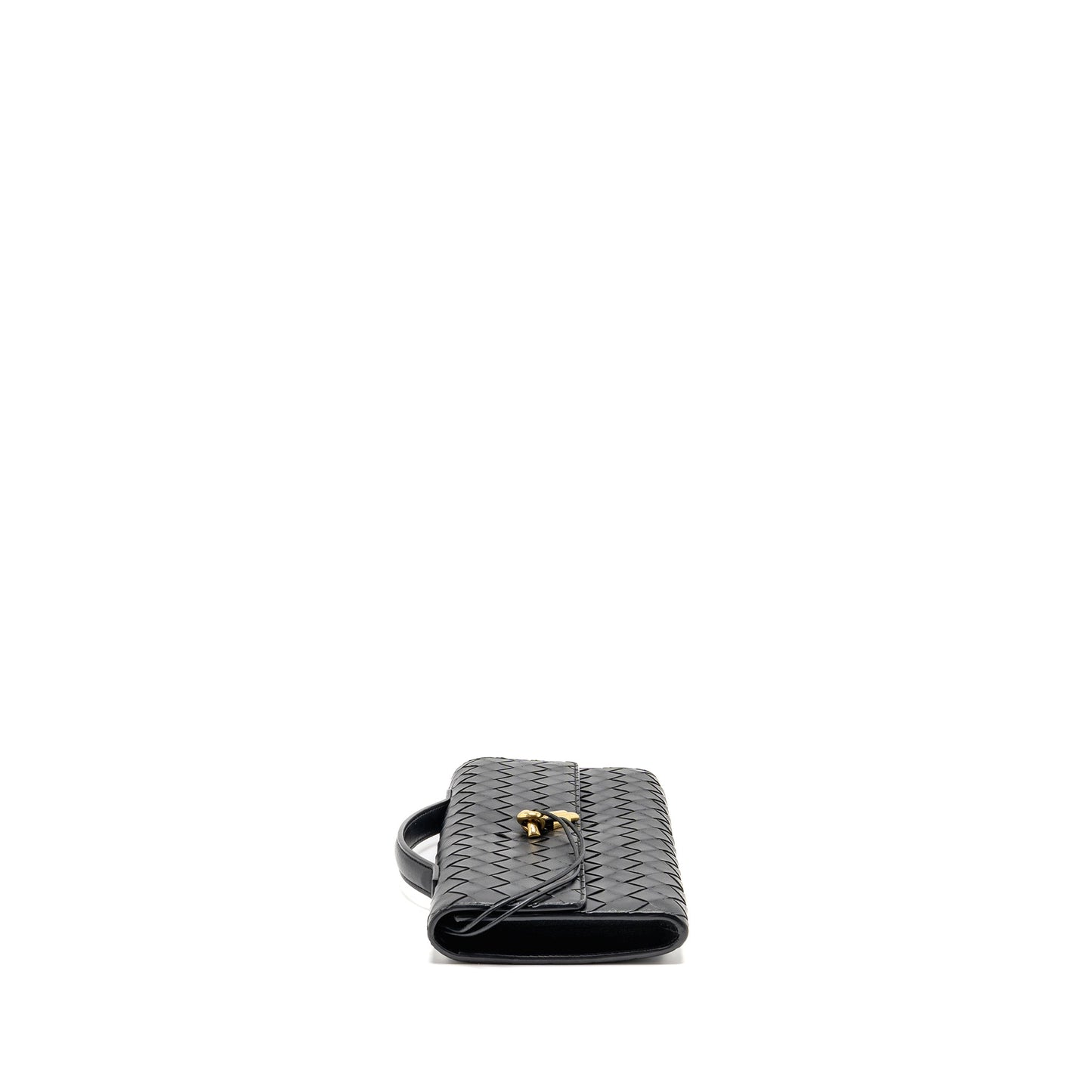 Bottega Veneta Andiamo Clutch Intrecciato Calfskin Black