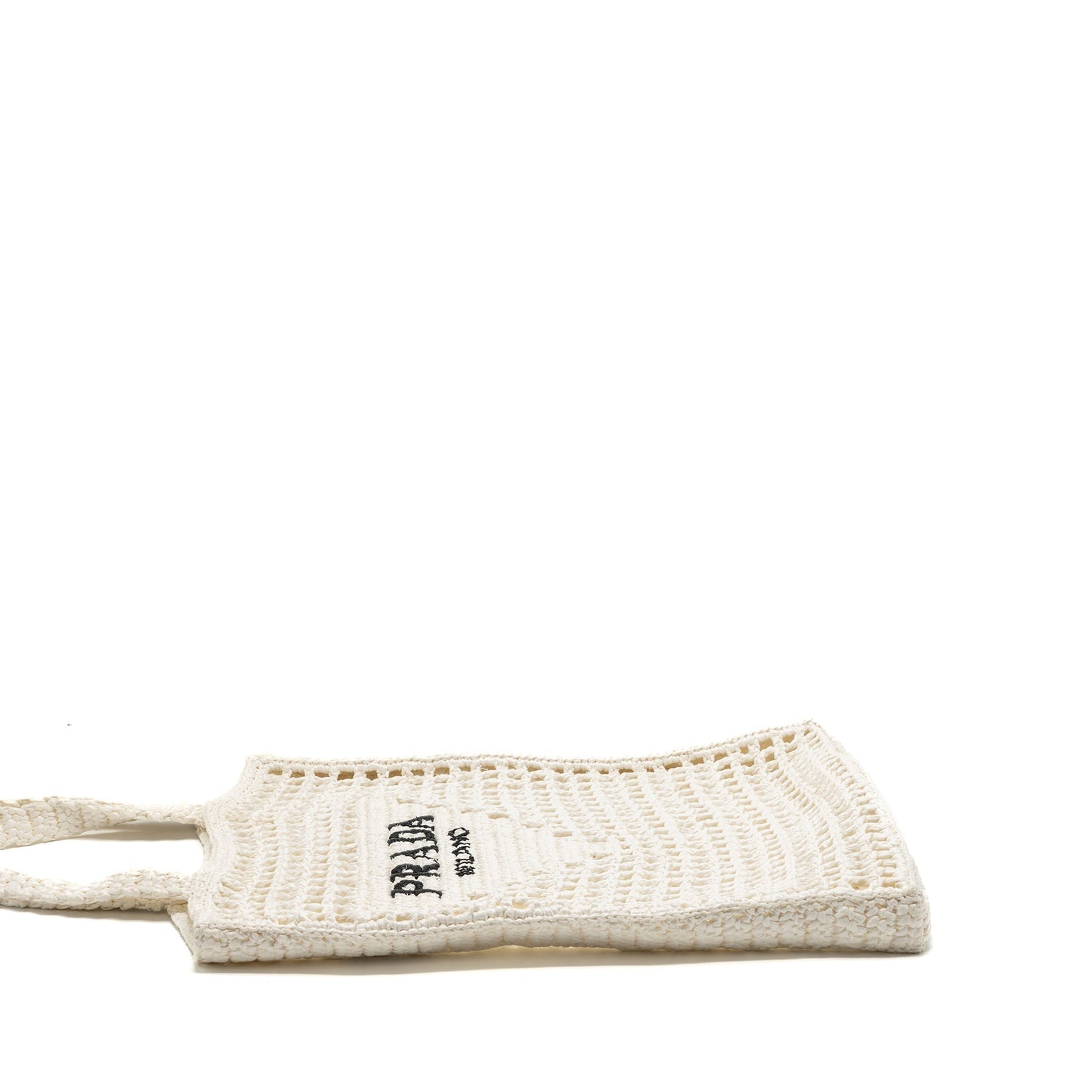 Prada crochet tote Purse raffia white