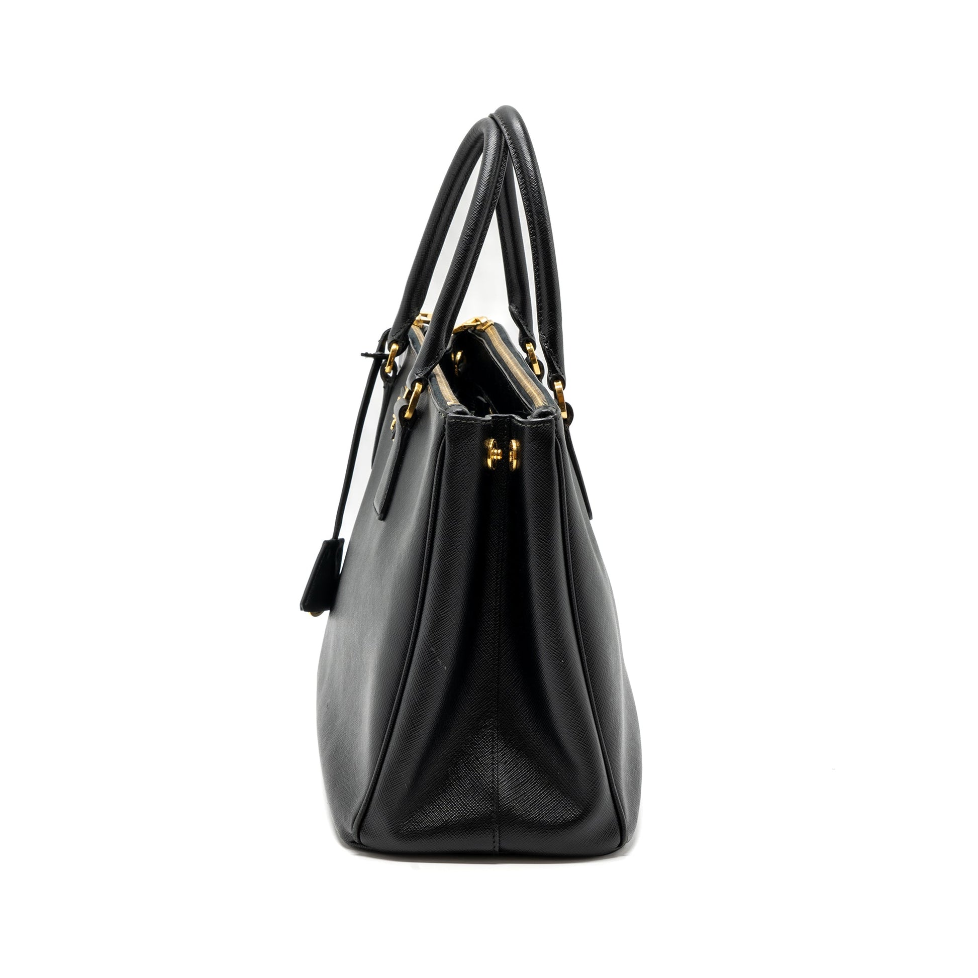 Prada Galleria Saffiano Tote Purse Calfskin Black