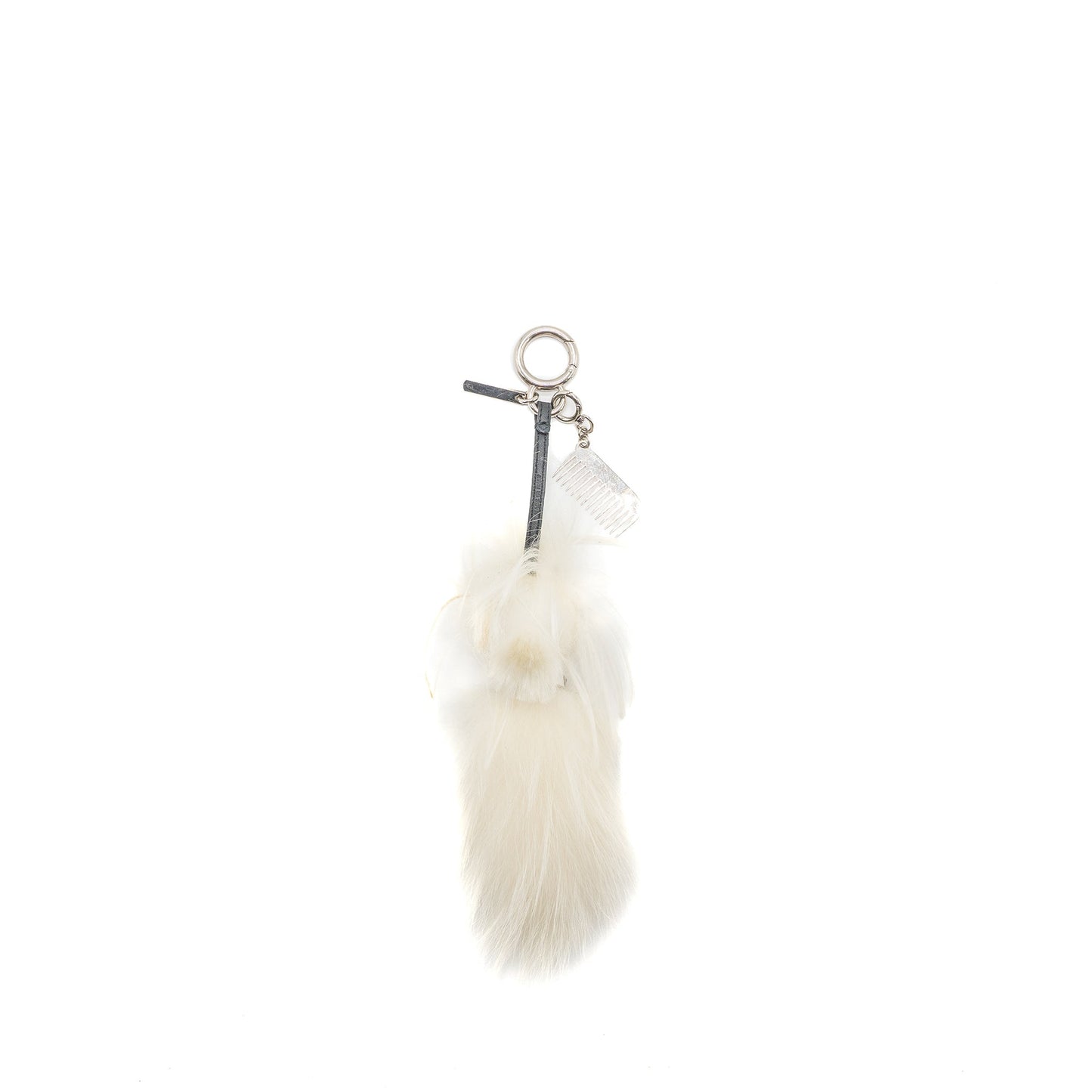 Fendi Karl Lagerfeld Keyring Charm Black/ White Fur