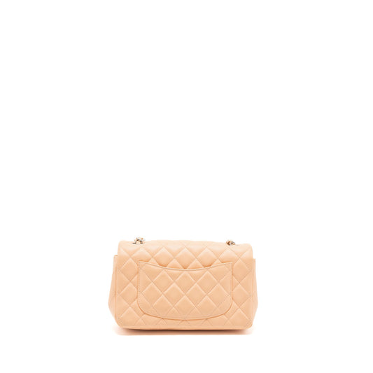 Chanel Mini Rectangular Flap Bag Lambskin Pink