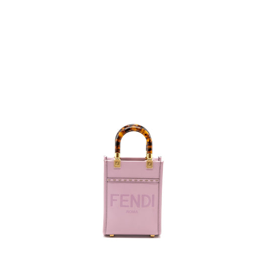 Fendi Mini Sunshine shopper Purse leather pink