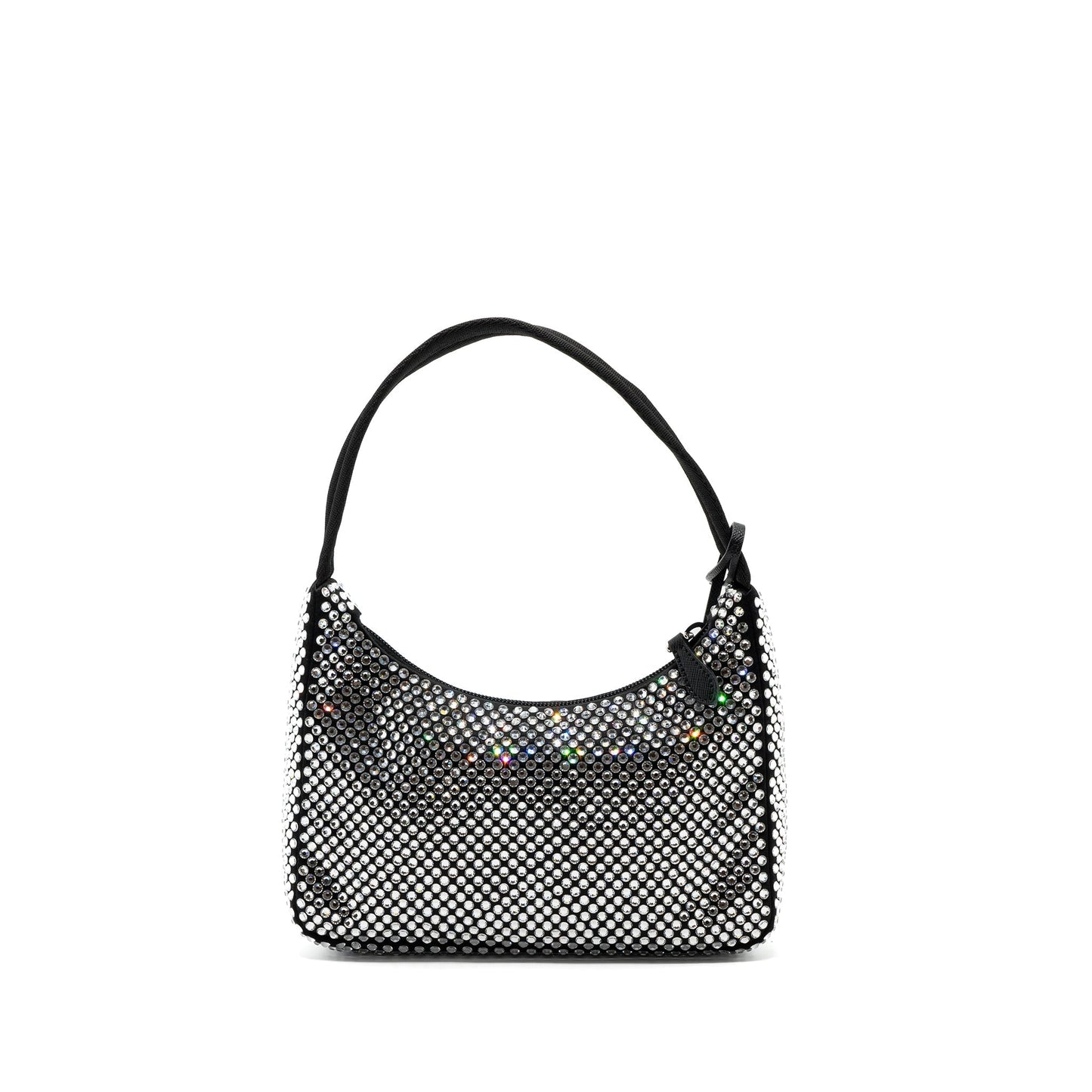 Prada reedition 2000 mini Purse satin with crystal black