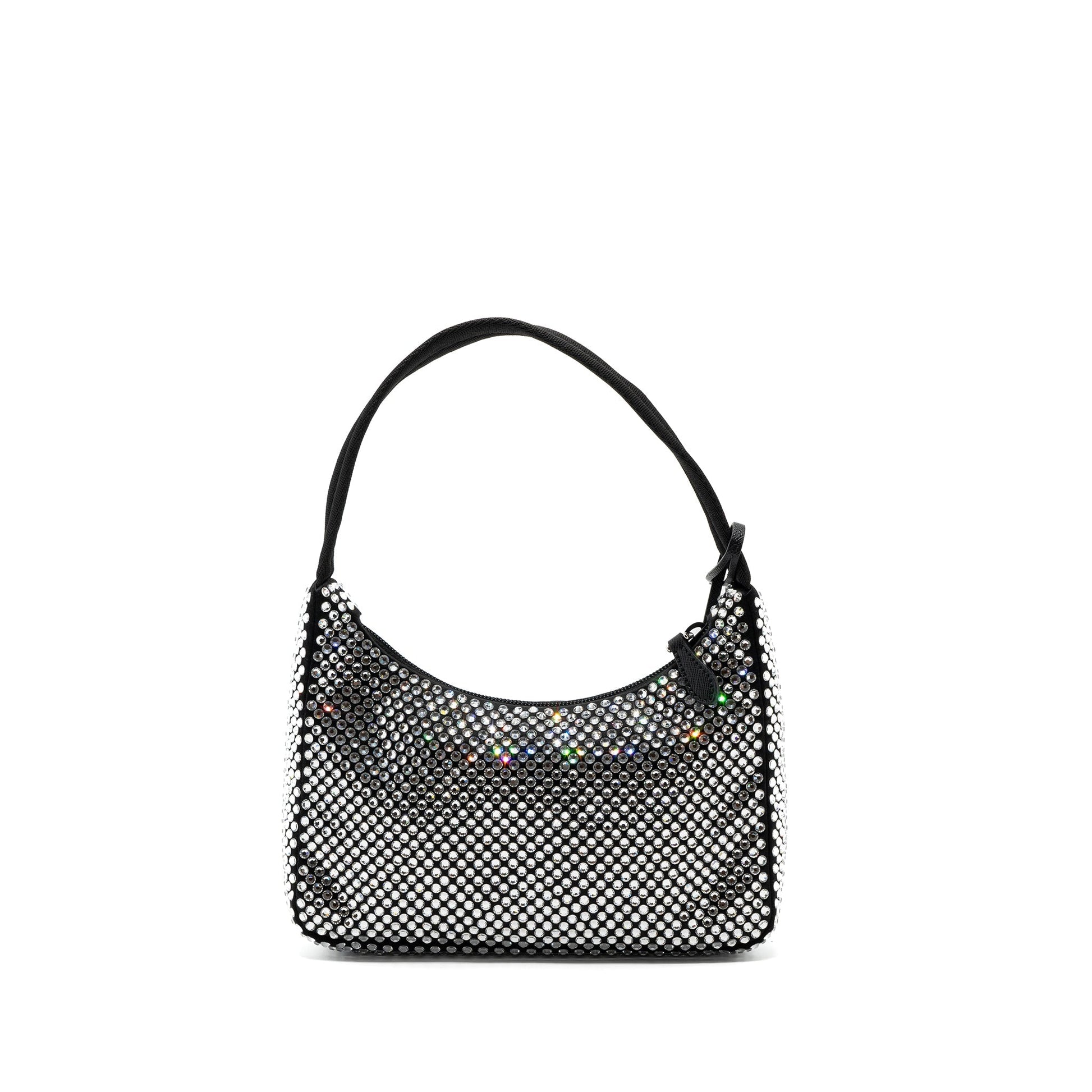 Prada reedition 2000 mini Purse satin with crystal black