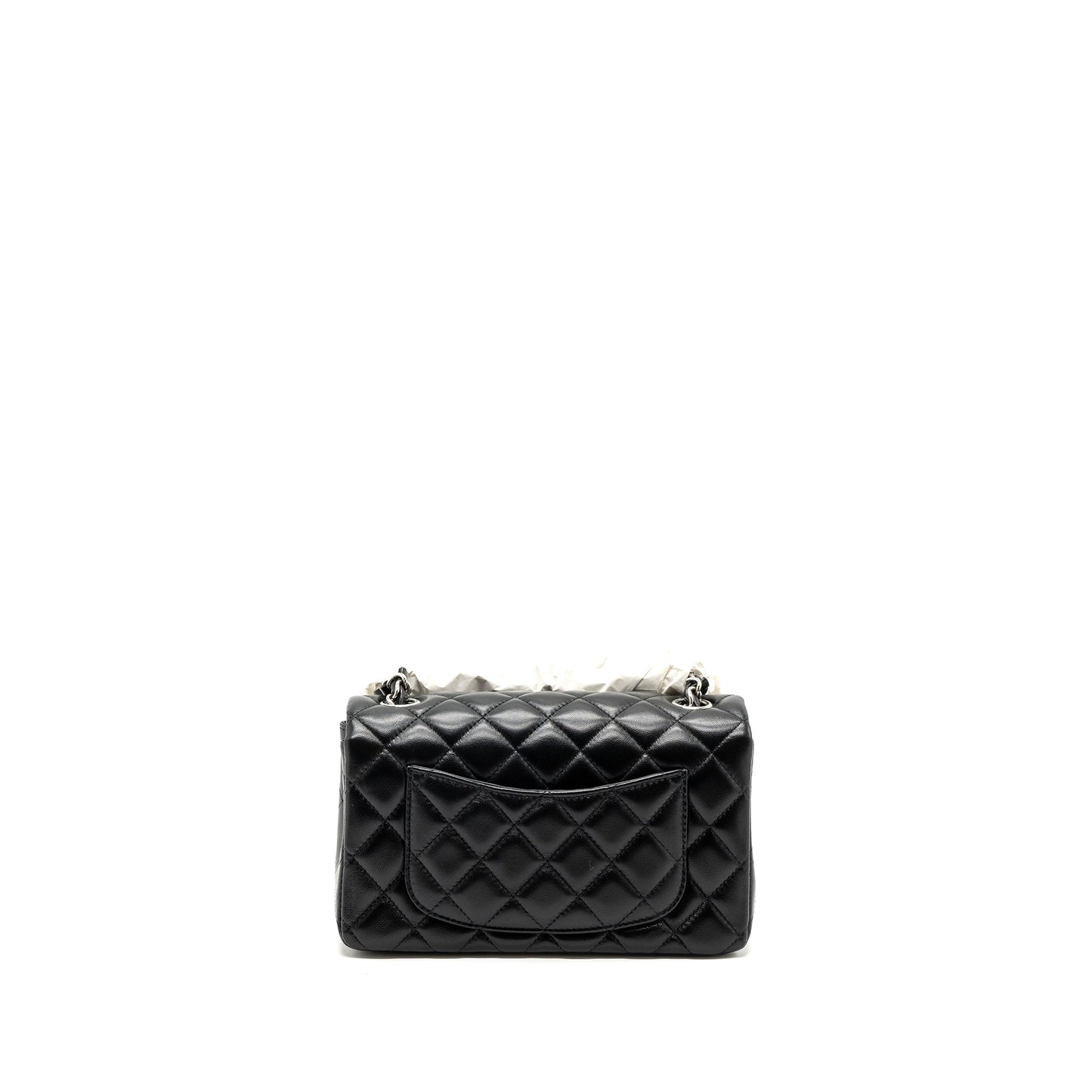 Chanel classic mini rectangular flap bag lambskin black  (microchip)