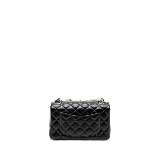 Chanel classic mini rectangular flap bag lambskin black  (microchip)