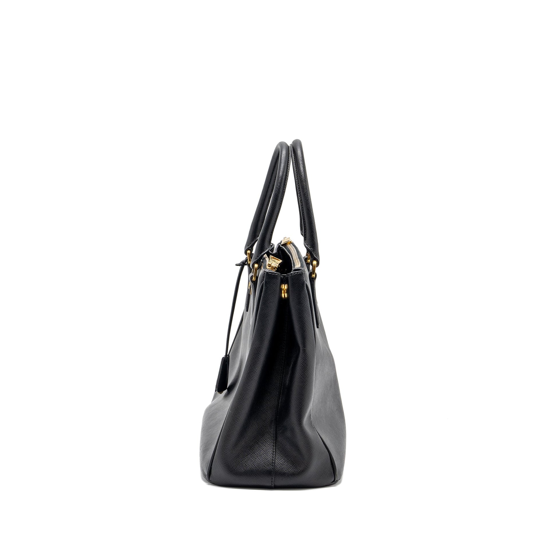 Prada Saffiano Tote Purse Calfskin Black
