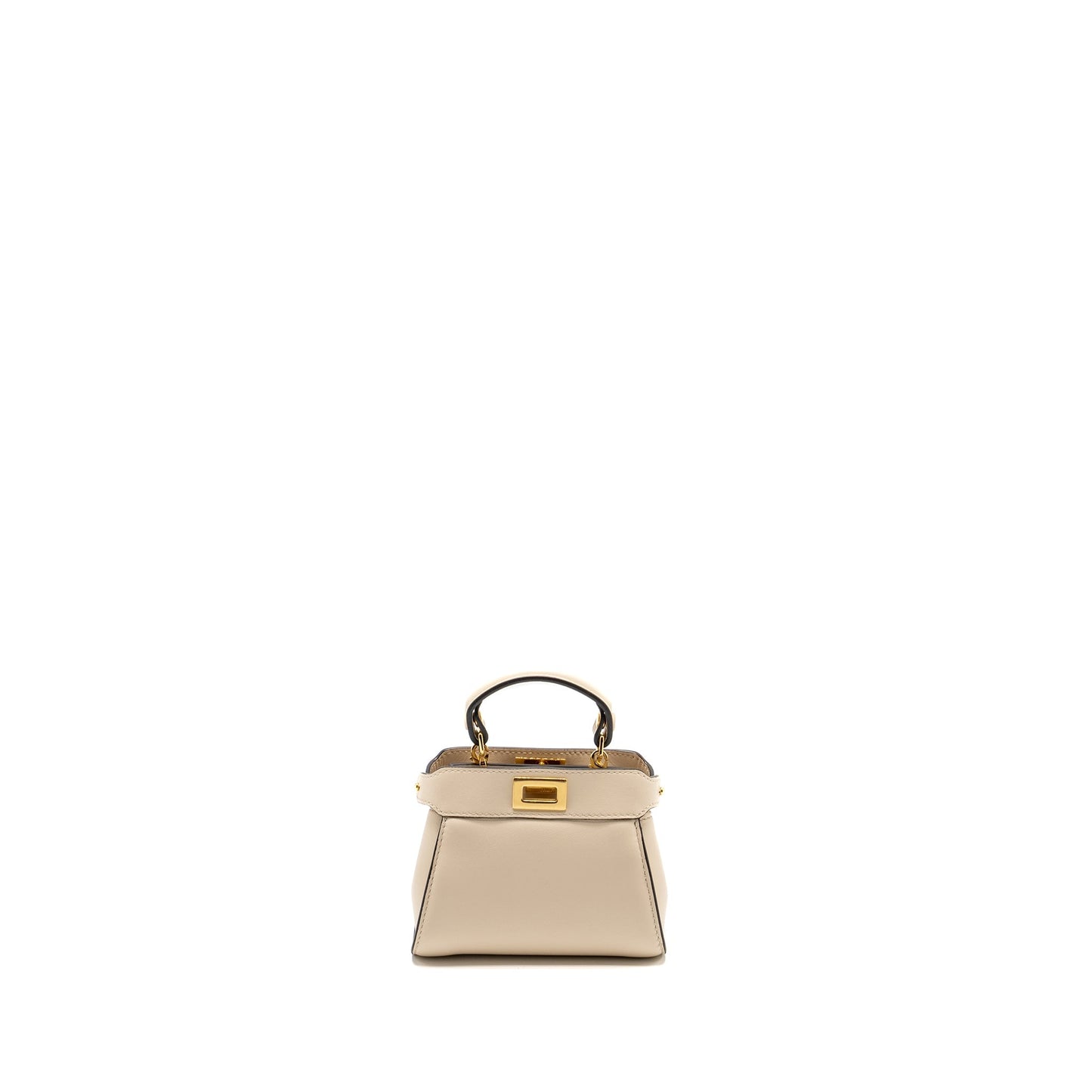 FENDI Nano Peekaboo Lambskin White