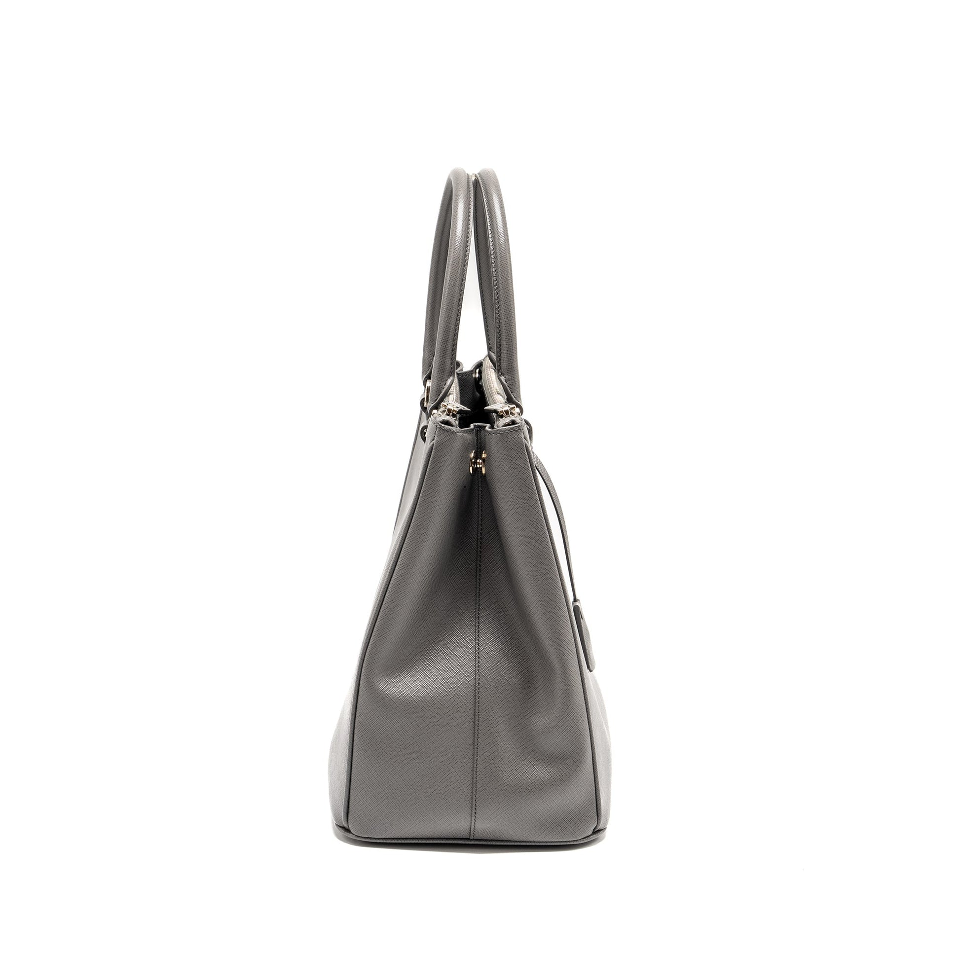 Prada Galleria Saffiano Tote Purse Calfskin Grey