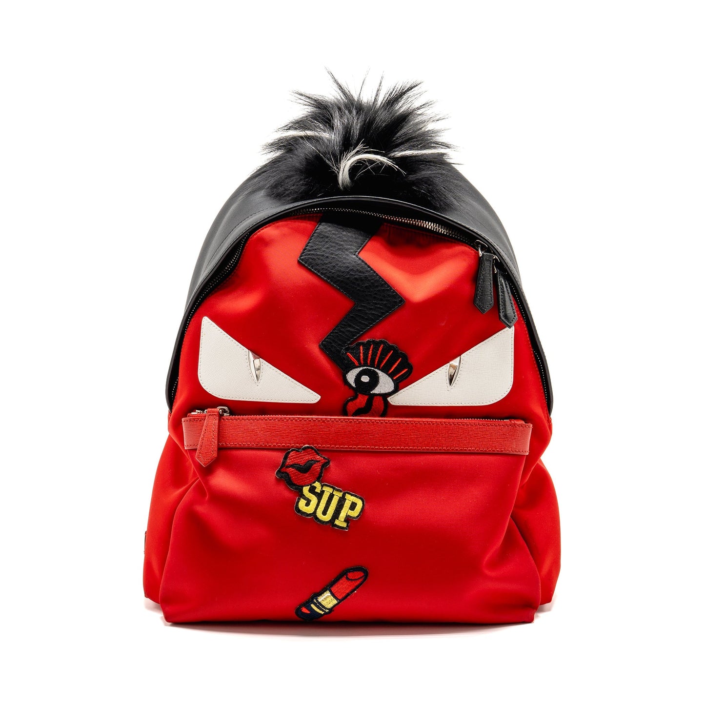 Fendi Monster Backpack Nylon/Leather Red/Multicolour
