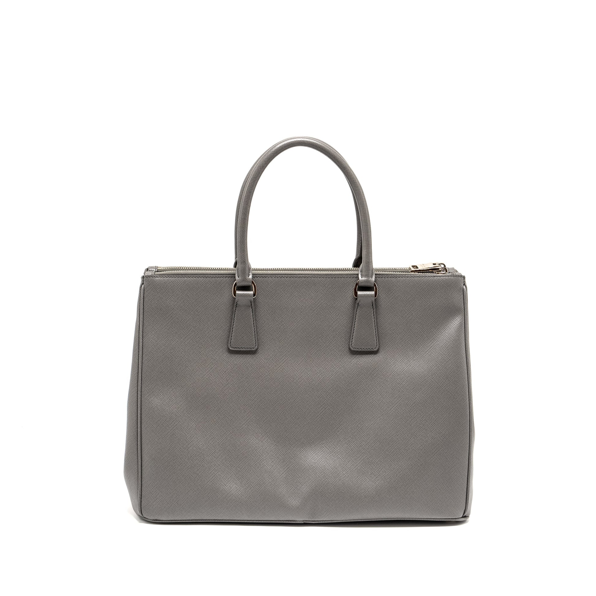 Prada Galleria Saffiano Tote Purse Calfskin Grey